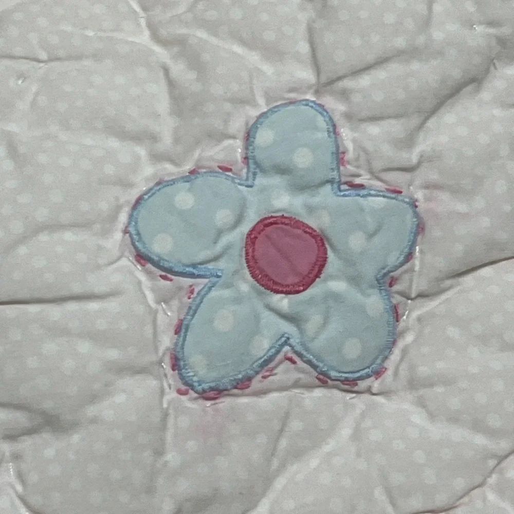 Pottery Barn Kids Pale Pink Floral Butterfly & Flower Quilted Pillow Sham